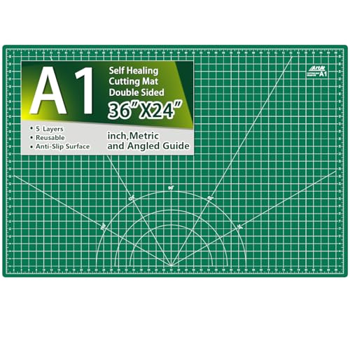 ArtAt Self Healing Cutting Mat: 24 x 36 inch Green Large 5-P...