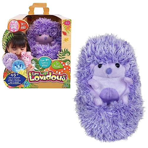 LES LOVIDOUS, Peluche de 17 cm, Interactivo y electrónico, Erizo, Juguete para niños a Partir de 3 años, GIOCHI PREZIOSI, CUR006