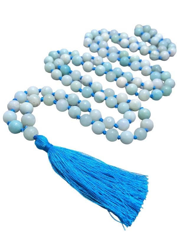 Collier Mala amazonite 108 perles contre le stress et la charge mentale