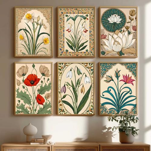 Image of kotart Premium Digital Madhubani Art Paintings with Frame for Home Decor - Wall Painting for Living Room - Pack of 6 (19x25 inch)