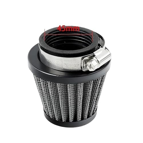 Filtro Aria Moto Detergente in schiuma for filtro aria universale for moto Spugna for aspirazione fredda for moto Testa a fungo ad alto flusso 35-60mm Filtro Aria Moto(Black 45mm)
