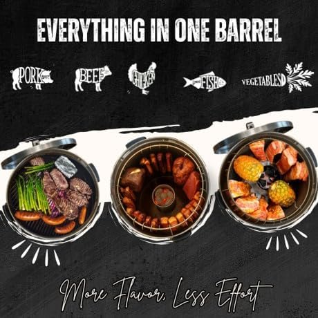 Miniatura 6 de Barril de ahumador - 100% acero inoxidable (barril medio)