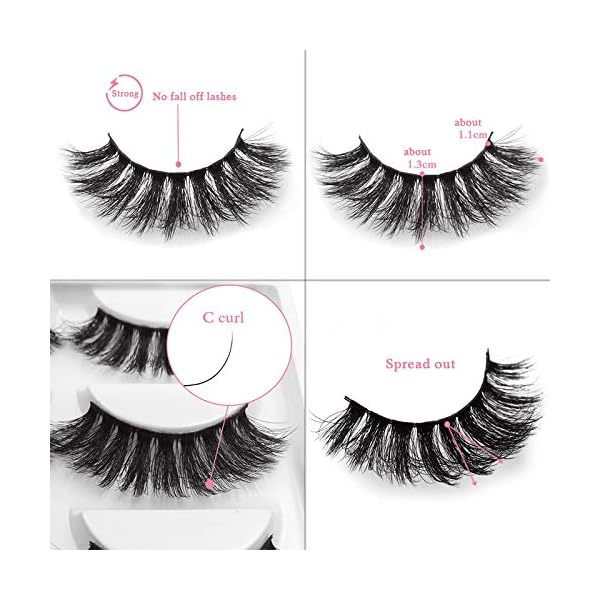 5 Paare Lange 3D Falsche Wimpern Natürliches Aussehen Schwarz Wimpern Erweiterung Makeup Style G800 – Bild 4