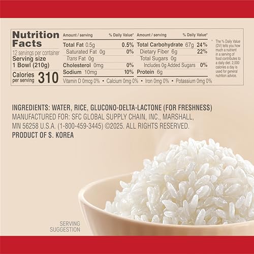 CJ Rice Cooked White Hetbahn, Gluten-Free & Vegan, Instant & Microwaveable, 7.4 Oz, 12 Count - Image 3
