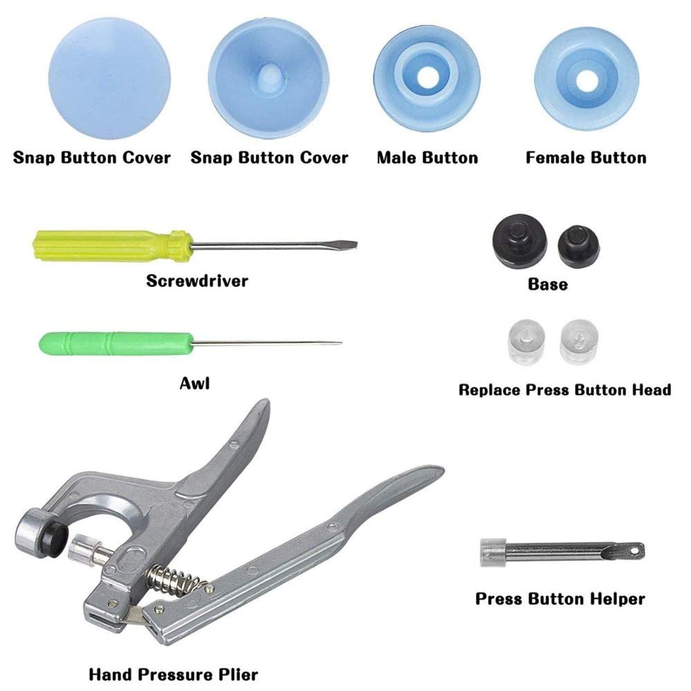 Bottoni 360 Set Pulsante di plastica T5 Plastic Snap con Pinze Snaps Kit for utensili e organizzatore ContaintersESY Sostituzione di scatti ,FAI DA TE Sarto della famiglia Bottoni Gioiello(360 Sets)