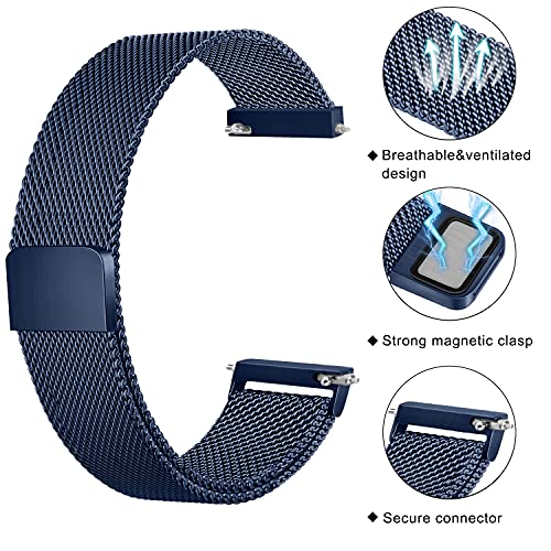 Image of Tobfit 22mm Strap Compatible for Fire-Boltt Ninja Call Pro, Phantom, Ring, Visionary (Watch Not Included), Stainless Steel Chain Strap with Magnetic Buckle for Men&Women