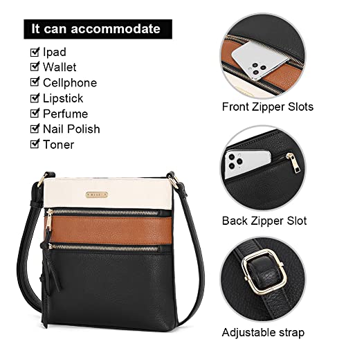 Image of CLUCI Crossbody Purses for Women, Medium Size Zipper Pocket Adjustable Strap, Soft Leather Women's Shoulder Handbags