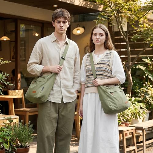 Image of PALAY Crossbody Bag for Woman Men Green Nylon Shoulder Bag with Adjustable Strap Casual Lightweight Multi-pockets Sling Bags for Women