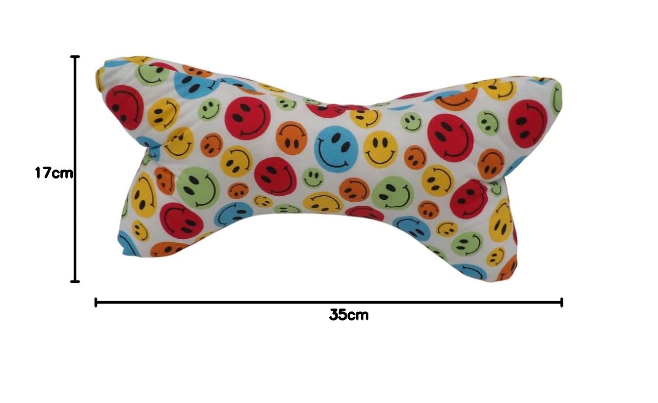 Manufaktur Martinshof Leseknochen Smiley, Nackenkissen, Nackenknochen, Nackenrolle,Lesekissen, Leseknochen, Buchstütze, Relaxkissen, Kissen, Nackenstütze, ergonomisch, Baumwolle, Gräser, Blätter