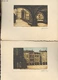  3 EAUX-FORTES ORIGINALES EN COULEURS DE MONUMENTS DE VILLEFRANCHE DE ROUERGUE.