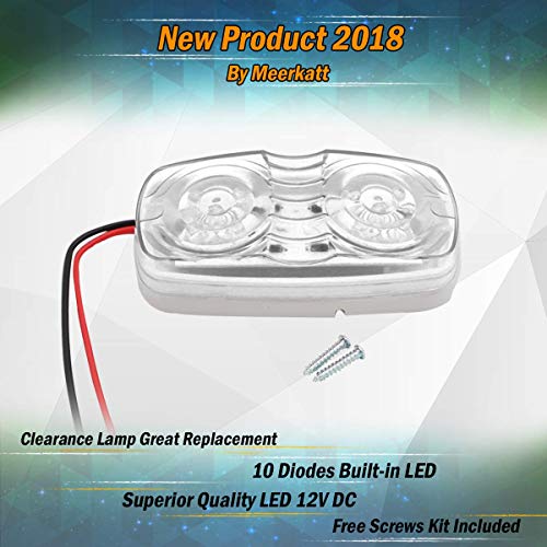 Meerkatt (Pack Of 2) Clear Lens Blue Side Marker Lights Double Bullseye 10 Led Clearance Lamp Heavy Duty Commercial Truck Bulb For Trailer Lorry Suv Pickup 12V Dc Universal Ro12 #TOP2