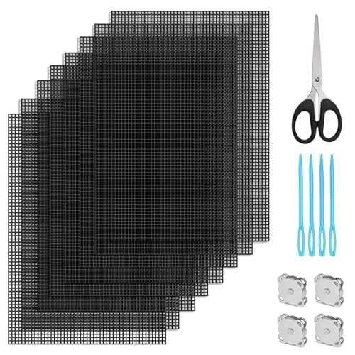 VEPEPE 8 Feuilles 30 * 20cm de Canevas Plastique, Feuilles de Toile en Maille Tissage Plastique Broderie en Maille Plastique, Croix pour Sac Bricolage...