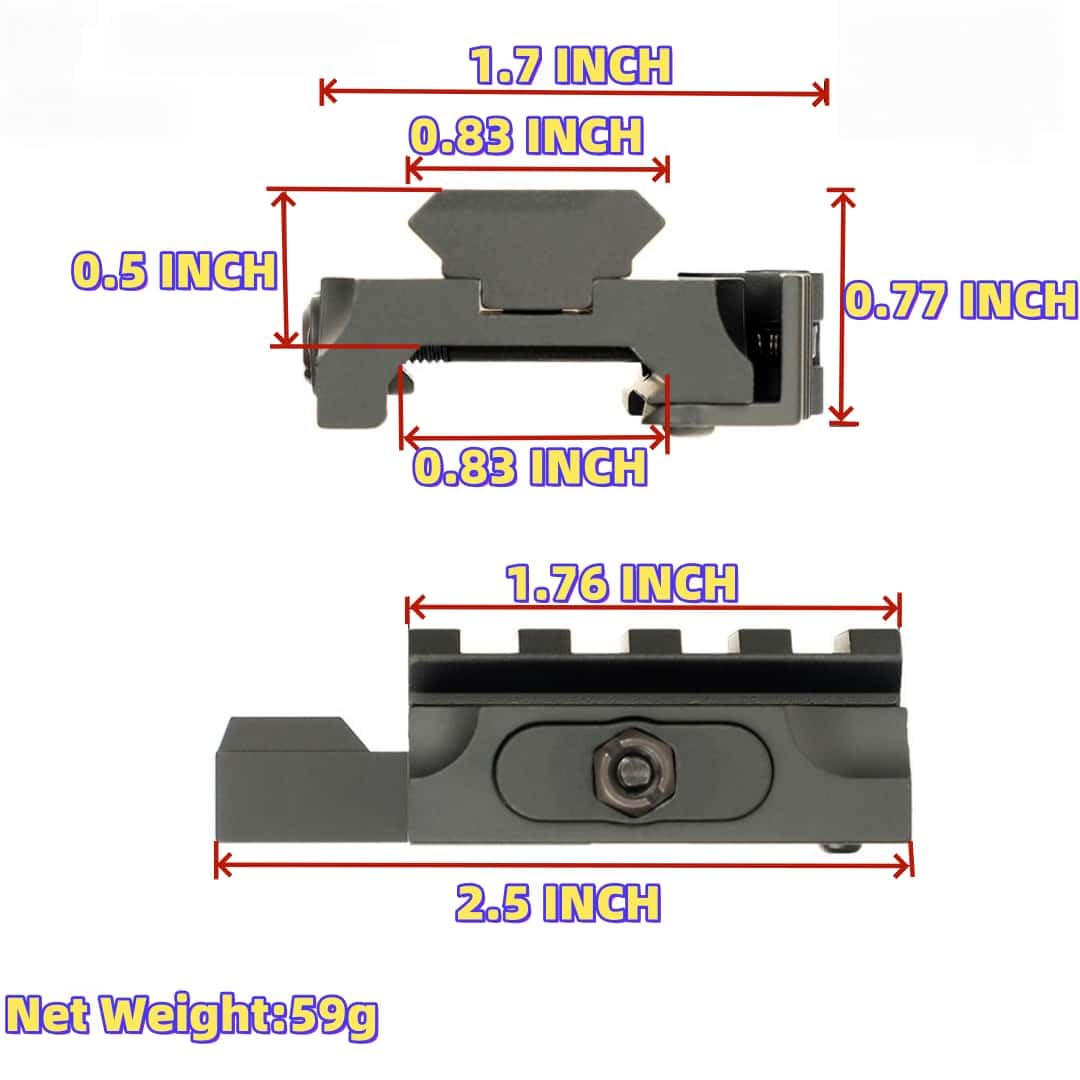 QD Release Quick Riser Scope Mount Altura de Aumento del Adaptador de riel P/W Base de Abrazadera de riel