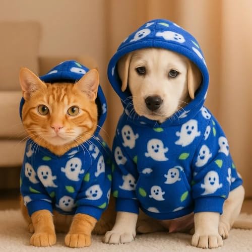 Roupa Pet Inverno Frio Soft Casaco com Capuz para Cães e Gatos Quentinho Confortável Estiloso (Médio