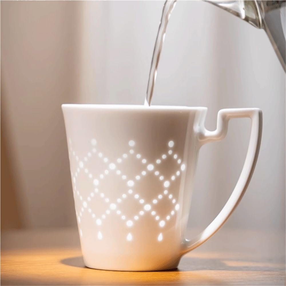 Tazas Exquisita Taza Tallada a Mano. Juego de 1 café cerámica con Capacidad 9.47 oz for Recibir Invitados y Preparar té Tazas de Café