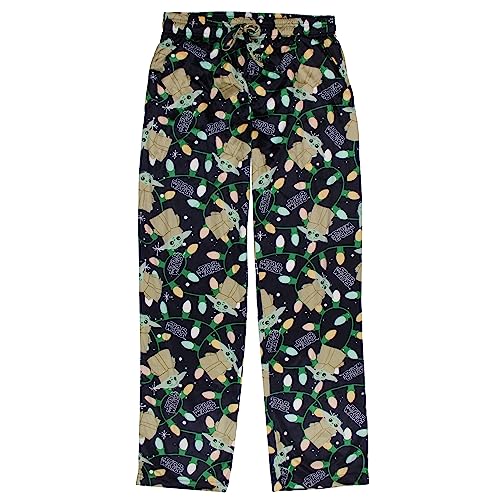 Star Wars Men's The Mandalorian Grogu Christmas Lights Lounge Pajama Pants