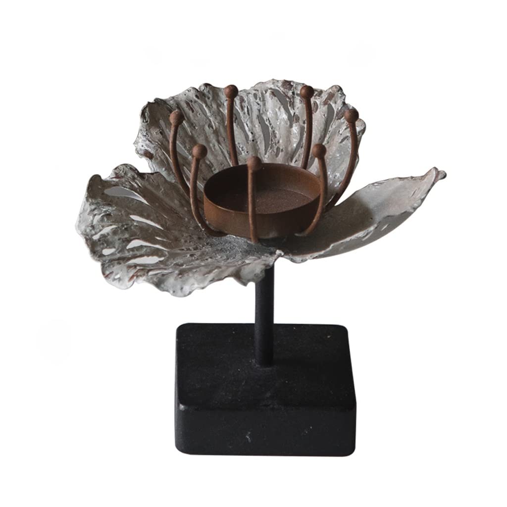 Portavelas nórdico retro de hierro forjado, adorno romántico adecuado para cena, sala de estar, cocina, restaurante, candelabros para centro de mesa
