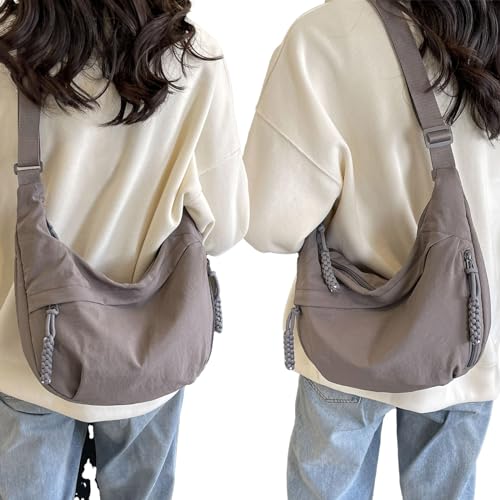 Image of Crescent Crossbody Bags for Women Nylon Travel Luna Hobo Bag Dumpling Purse