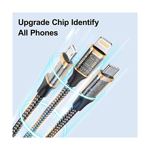 SIZUKA Multi USB Kabel, Universal Ladekabel [1.2M ] 4 in1 Handy ladekabel Mehrfach Ladekabel Micro USB Typ C Lightning… – Bild 4