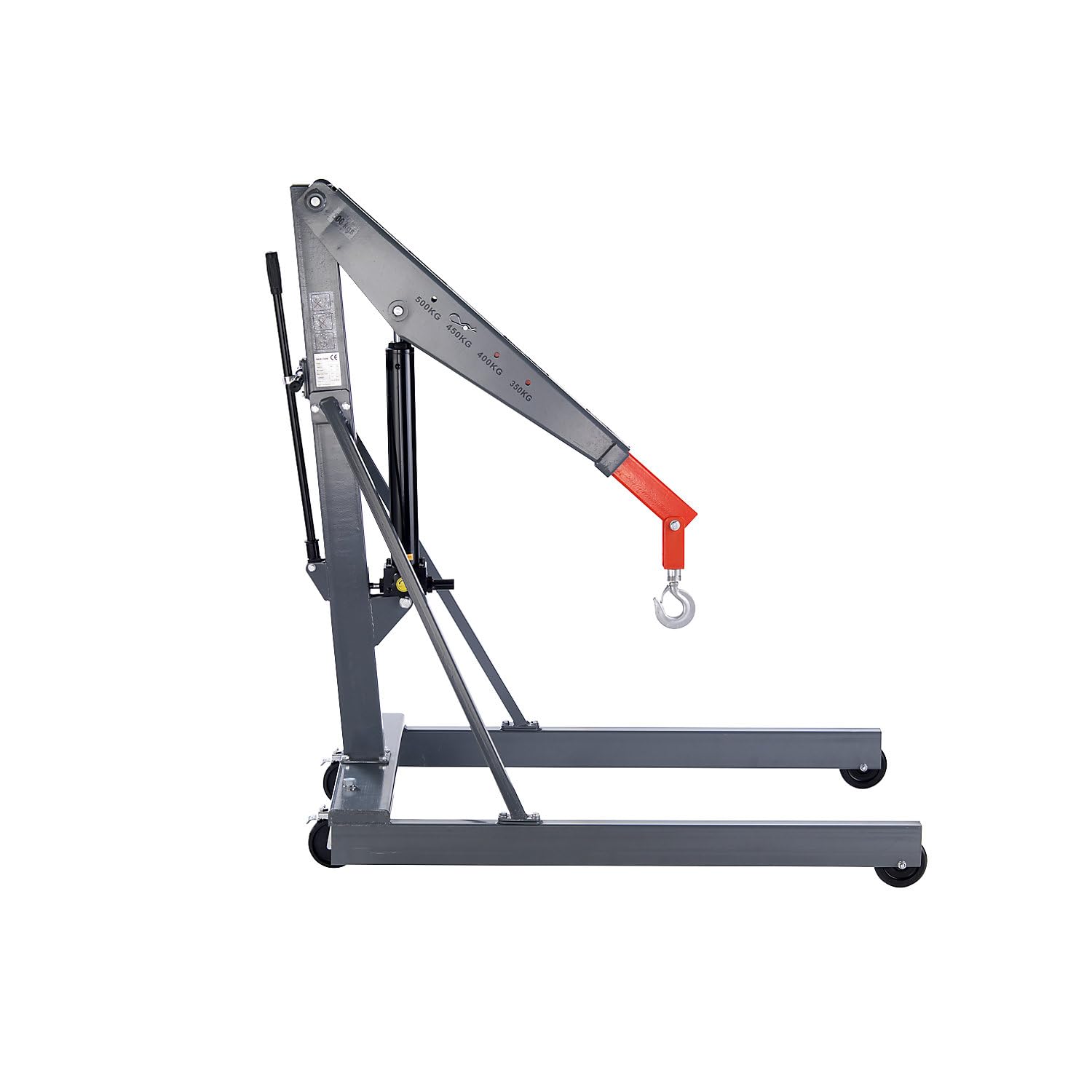 eurokraft basic | Grúa de taller GREY | carga máx 500 kg | bastidor rodante paralelo | sistema.