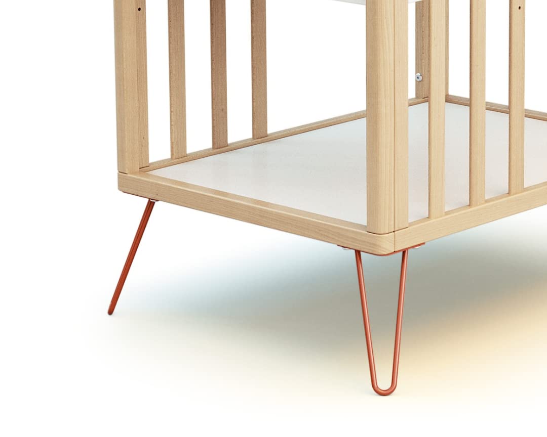 Cambiador con 2 estantes ONLY madera Haya y Terracotta