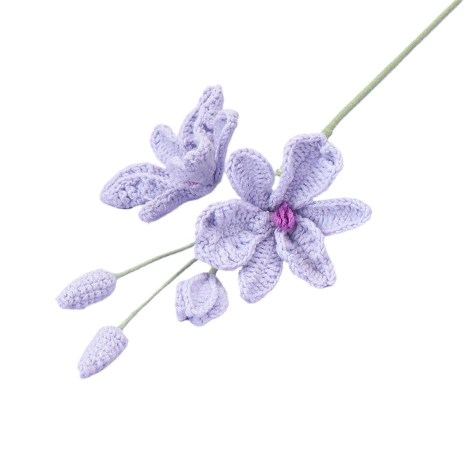 EXKURPOO crochet plant Crochet Orchid Flower Handwoven Dendrobium Bouquet Cute Knitted Home Table Decor for home