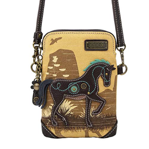 Chala Handbags Safari Horse Cellphone Crossbody Handbag - Convertible Strap Horse Lover3
