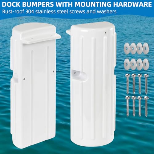 Image of Dock Bumper Fender,Boat Dock Bumpers for Edge or Side,Marine Fender Guard Vertical Protection,Durable Construction,Include Mounting Hardware