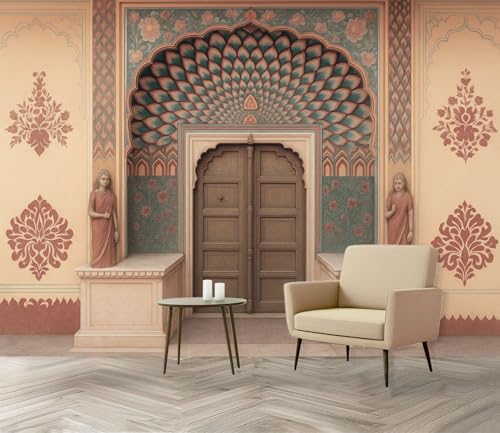 Wall Mural Indian Painted Door Jaipur Indian Door Pictures Royalty