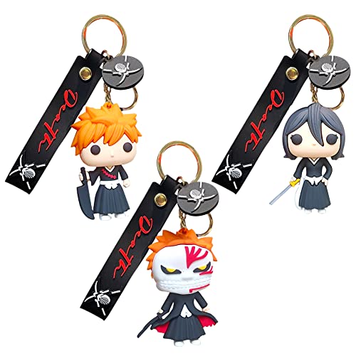 llavero death note FISAPBXC 3pcs Llavero PVC personaje, keychain Goma Mini Llavero, Llavero De...