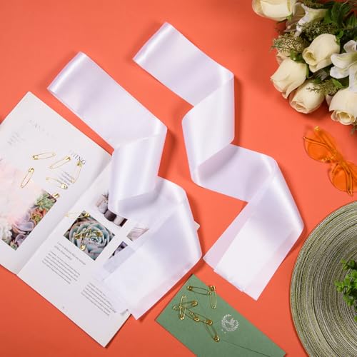 Image of MixTeach 36 Pack Blank Satin Sash Plain Sashes DIY Personalized Senior Sashes for Pageants Moms Brides Graduation Wedding