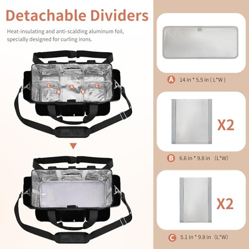 Hairstylist Traveling Bag, Extra Large Hair Tools Travel Bag, Hair Tool Organizer with Adjustable Dividers and Multi Pockets, Professional Makeup Artist Bag, Hairstylist Must Have2