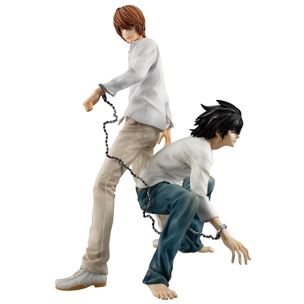 Anime Death Note Action Figure Statua - 2 pezzi Figura Yagami e L Figura, Death Note Manga Handmade Collectible Desktop Decorazione Fan Regali di compleanno