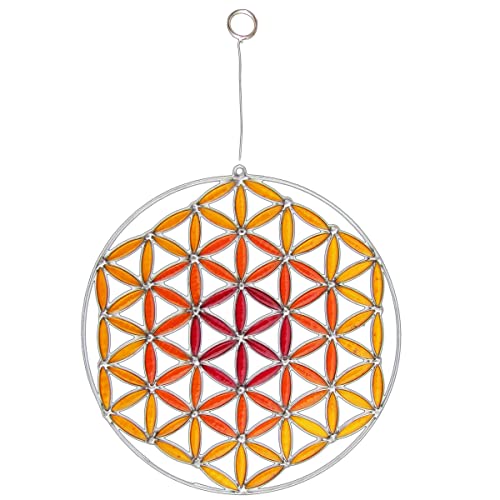 PANASIAM Suncatcher, Flower of Life Orange Tones