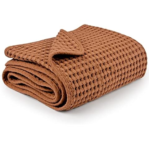 Waffle Baby Blankets,Swaddle Blanket for Boys, Girls, Newborn Receiving Blankets Soft Lightweight Toddler and Kids Blankets(Brown) Cover