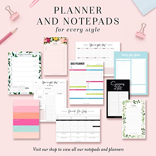 Bliss Collections Weekly Planner, Greenery Watercolor, Undated Tear-Off Sheets Notepad Includes Calendar, Organizer, Scheduler For Goals, Tasks, Ideas, Notes And To Do Lists, 8.5"X11" (50 Sheets) #TOP6