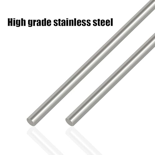 Miniatura 3 de Swpeet Juego de 2 barras de torno redondas de acero inoxidable de 14 pulgadas, diámetro de 0.197in de longitud, perfecto para varios ejes, ejes en