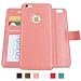 Amovo iPhone 6 Plus Case, iPhone 6s Plus Case [Detachable Wallet Folio] [2 in 1] [Premium Vegan Leather] iPhone 6s Plus Wallet Case with Gift Box Package(Coral Pink)