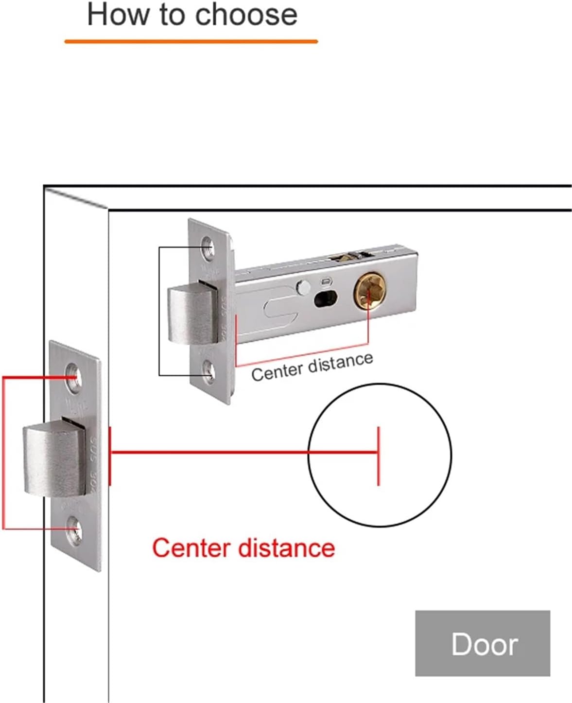 Stainless Steel Latch Lock Tongue Mortise Cam Invisible Door 1Pcs(H45mm)