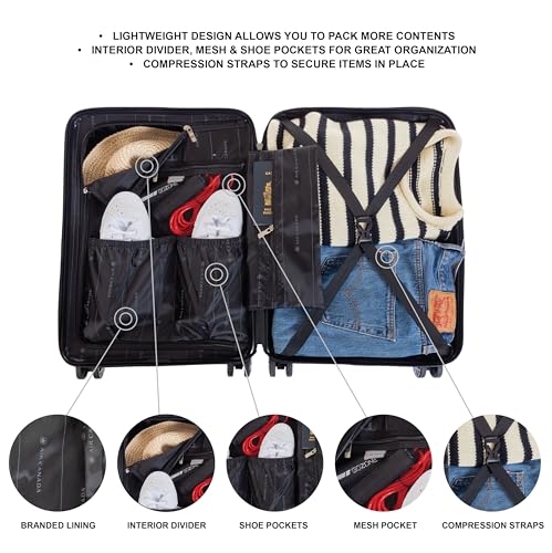AIR CANADA Eerie 20 Inch Carry On Luggage, Carry On Luggage for Airplanes, Airline Approved Hardside Spinner Suitcase, Travel Essentials, Expandable Hard Shell Suitcase image 5