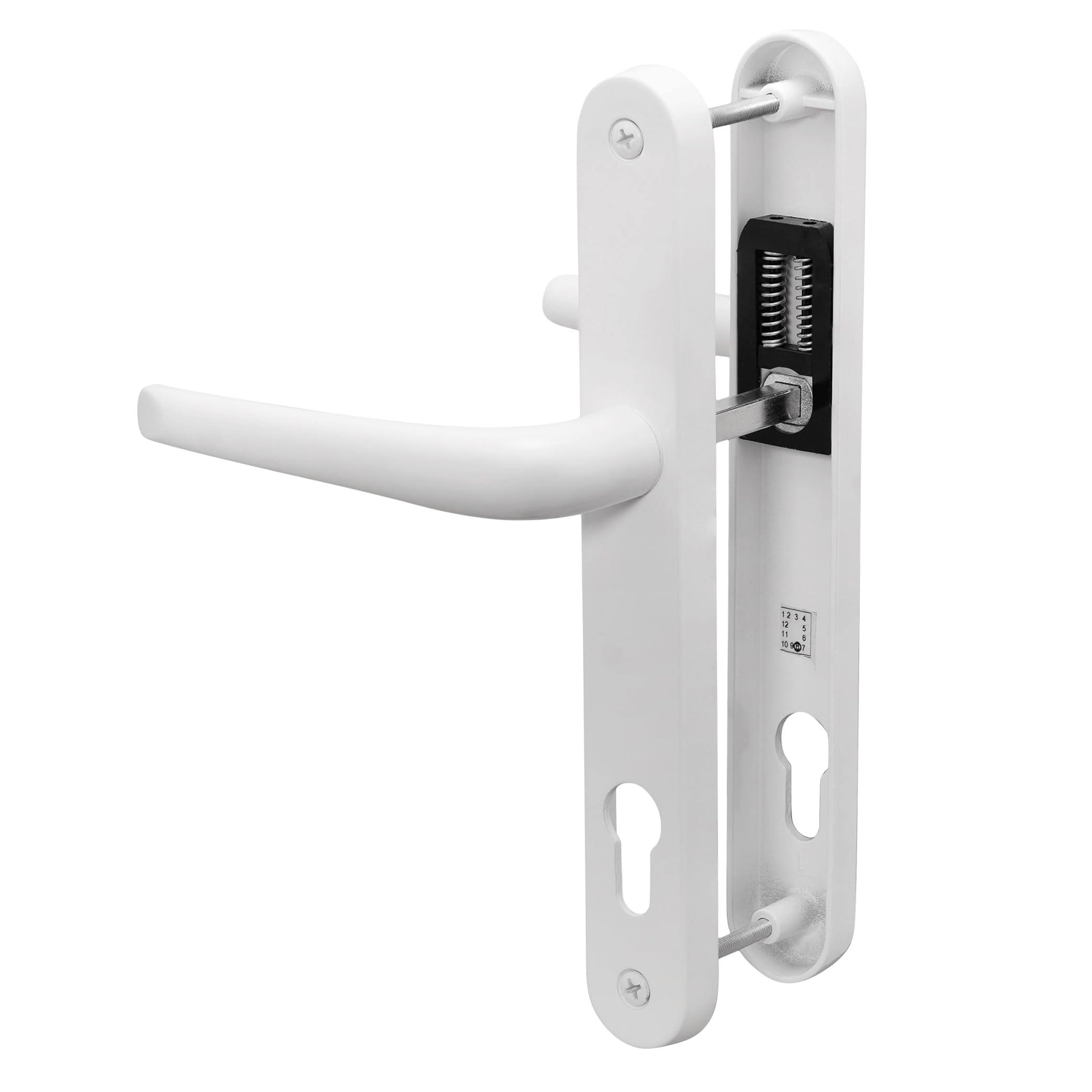 GlazeAssist - uPVC Door Handle 92mm PZ Sprung Pair for PVC and Composite Doors - External Door Handle for uPVC Door (White, 210mm)