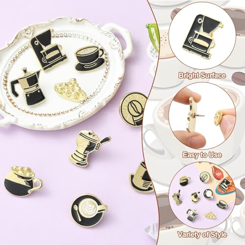 Broche émail café lot de 9 pin's pour customiser veste et sac