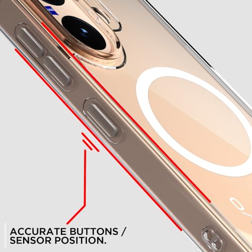 Image of Pikkme Back Cover for Vivo V60 5G / Vivo T4 Pro 5G Mag-Safe Shockproof PC + TPU Protective Case Magnetic Support Bumper Case (Transparent Mag-Safe)