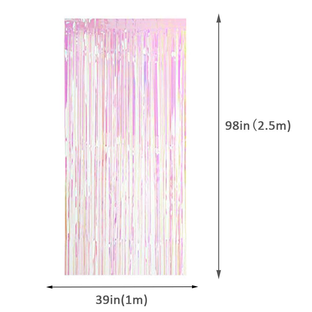 leruiyezs Lametta Gordijn zwart, 5 stuks, 1 m x 2 m, glittergordijn, lametta, feestdecoratie met foliefranjes voor Halloween, verjaardag, misdaad-inner voor Rip 20s afstuderen, vampierthemafeest