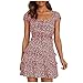 Damen Kleider Blumendruck Maxikleid V-Ausschnitt Strandkleid Ärmellos Lange Sommerkleider A Linie Skatekleid Casual Strandkleid Böhmen Rockabilly Freizeitkleid Spaghetti Kleider Minikleid
