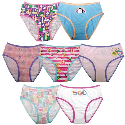 Girls' Amazon Exclusive 7-Pack 100% Combed Cotton Panty Brief Underwear, Sizes 4, 6, & 8
