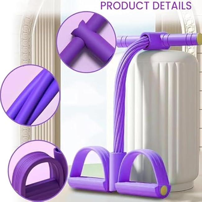 2025 Latest 8-Tube Pedal Resistance Device,Detachable and Adjustable Pedal Resistance Device,Elementalt Pedal Puller, Multifunction Tension Rope is Ideal to Tone Arms,Abs,Waist Unisex