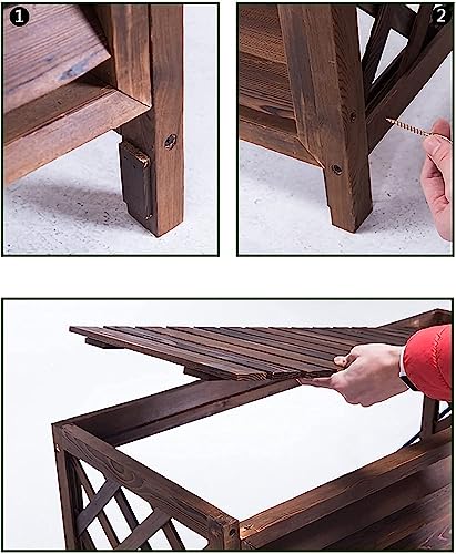 Support de fleur de couverture de climatiseur en bois extérieur - 7