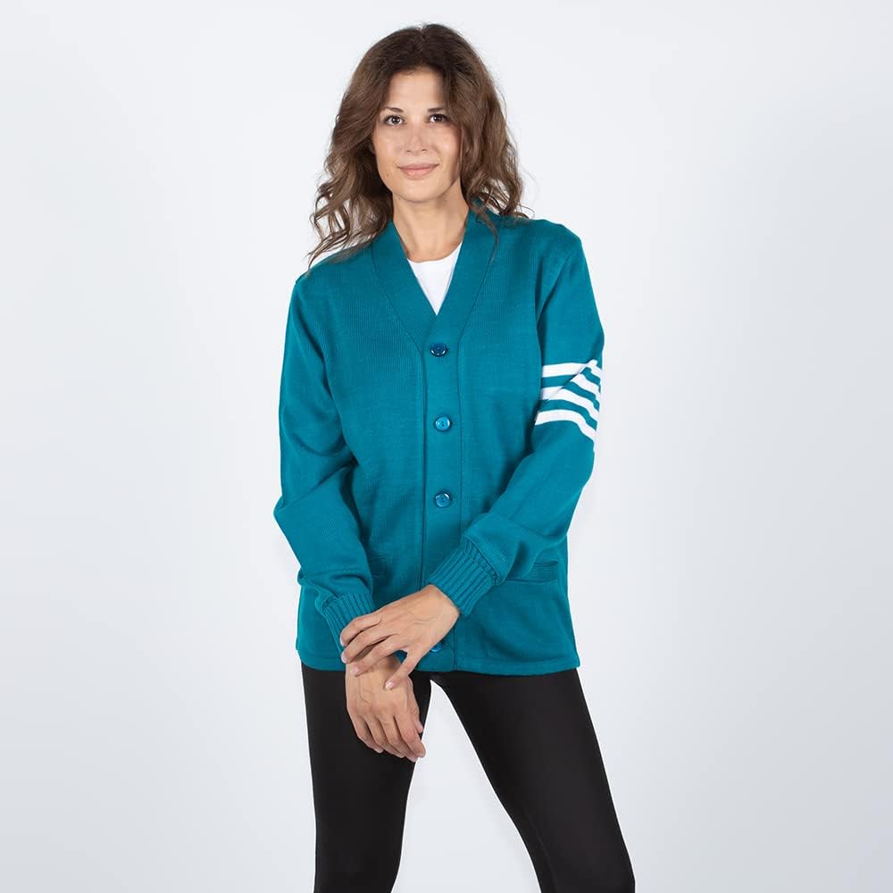 Stewart & Strauss Original American Style Cardigan Varsity Letter Sweaters Since 1977 (33 Team Colors) XXS to 6XL