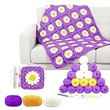 Photo Gallery haayymo kit per uncinetto, coperta all uncinetto, kit completo per principianti e adulti, con istruzioni passo-passo, filato e accessori, kit per imparare a lavorare all uncinetto daisy granny (viola) Photo Gallery haayymo kit per uncinetto, coperta all uncinetto, kit completo per principianti e adulti, con istruzioni passo-passo, filato e accessori, kit per imparare a lavorare all uncinetto daisy granny (viola)
